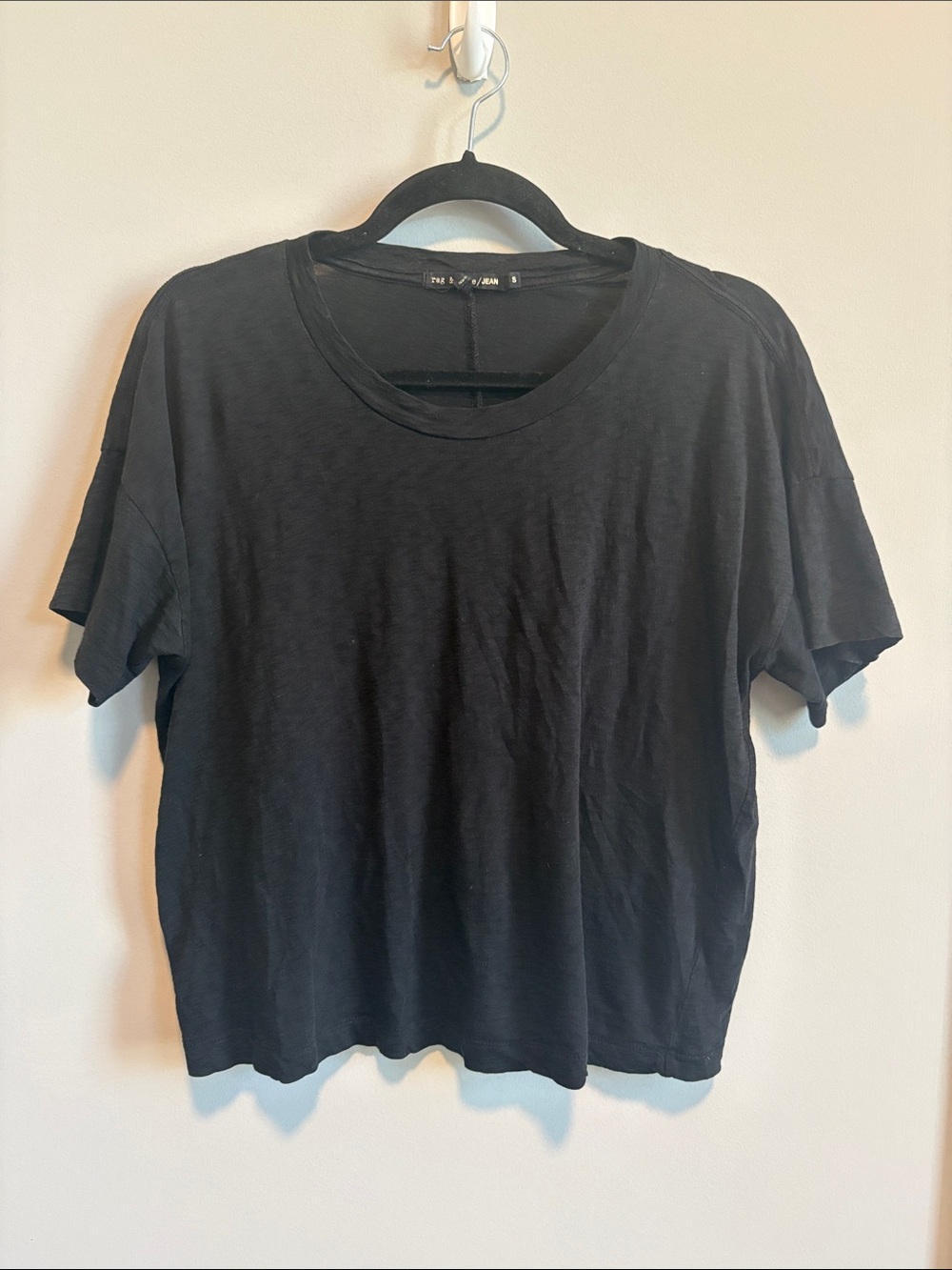 rag & bone Black Short Sleeve Crew Tee